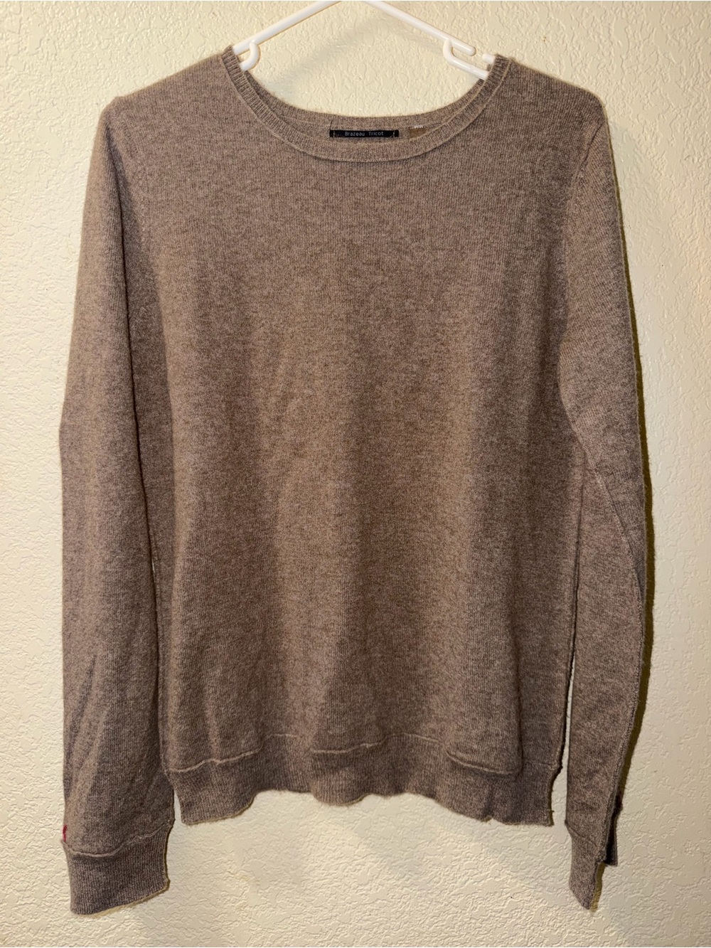 Brazeau tricot Crewneck cashmere Sweater in Taupe Brown